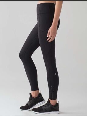 Lululemon Fast & Free 7/8 Tight II *Nulux 25” Black Sz 6
